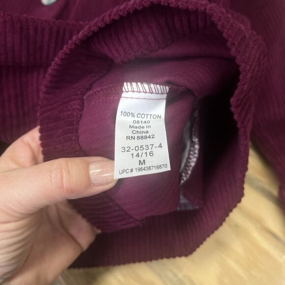 Woman Within Wide Wale Corduroy Shacket Button Chore Jacket Size 14/16 Purple - Picture 5 of 12